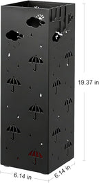 PrecisionAuto Versatile Metal Umbrella Stand for Entryway – Multi-Purpose Storage Rack – Cold-Rolled Steel, Removable Drip Tray & 4 Hooks – Stores Canes, Walking Sticks, Baseball Bats