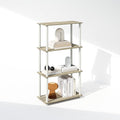 Furinno Turn-N-Tube Book Shelf, 4-Tier Bookshelf, Bookcase with Multipurpose Compact Display Rack, 11.6 x 23.6 x 43.2, for Living Room, Bedroom, Home Office, Sonoma Oak/White
