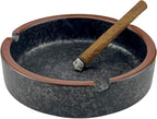 Ceramic Ashtray Stylish Indoor & Outdoor Cigarette Ashtray for Home, Coffee Bars, and Patios，Lava Dazzling Black (Medium Size)