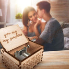 Ucuber You are My Sunshine Music Box, Wood Laser Engraved Cute Box Best Gift for Wife, Son, Daughter, Dad, Mom, Wedding Anniversary Birthday Christmas Valentine's Day
