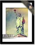 100% Solid Wood 8.5 x 11 Picture Frame, Black Frame Display Photo 6x8 with Mat or 8.5x11 without Mat, 8.5 by 11 HQ Matte Black Frame for Wall - 1 Pack/Black/8.5"x11"