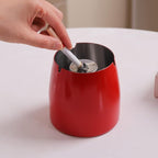 Large Ashtray with Lid for Cigarette, Stainless Steel Smokeless Odorless Windproof Ash tray for Home Office Tabletop Outside Patio Outdoor Balcony(3.93''x3.2''x3.82'')