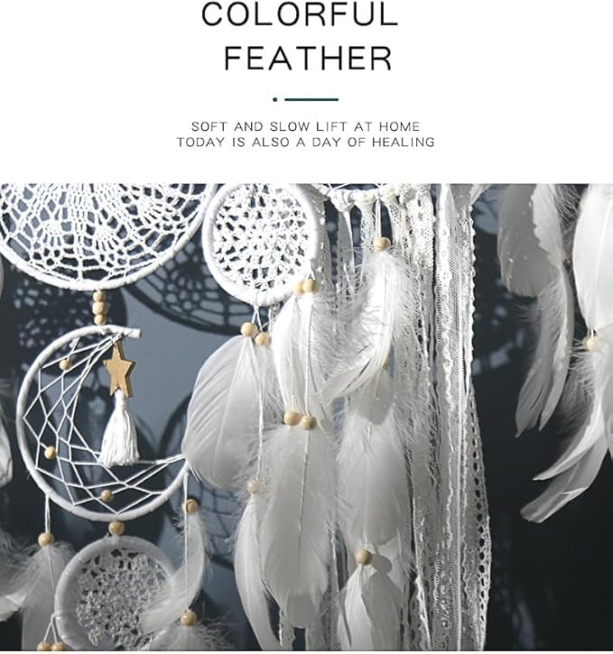 5 Pack Moon Phase Dreamcatcher Set Boho Wall Decor, Boho Macrame Wall Hanging Dream Catchers, for Home, Bedroom, Living Room, Witchy Gifts (Pink)