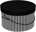 Sarah's Hat Boxes Classic Black/White Stripe Hat Box – 11" x 5.5" (Dia. x Ht.) Handmade in USA – Odorless Non-Toxic Adhesive, Cording Handle – Premium Storage for Hats & Accessories