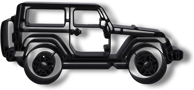 Jeep Wrangler Sculpture - Minimalist Decorative Accent for Off - Road Enthusiasts & Modern Home Decor | Collectible Design (Jeep Wrangler 2 Door Side View Matte Black)