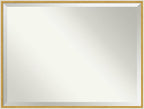 Amanti Art White Wall Mirror 31x41 Paige White Gold Rectangle Bathroom Mirror for Wall Decor Living Room, X-Large Modern Wood Frame, Hangs Horizonally and Vertically, Bathroom Decor, Beveled Edge