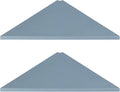 evron Corner Mounting Shelf Set of 2 – Easy to Install Floating Wall Shelves with Wood Grain Finish, Durable and Waterproof ABS Plastic for Kitchen, Bathroom, Living Room Home Décor (Grey)