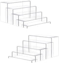 Goabroa 2 Sets 10 Pcs Clear Display Risers, Rectangular (7"-8"-9" L) Risers Display Stands, Table Stands for Jewelry, Cupcake, Perfume, Figures