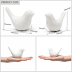 FANTESTICRYAN Set of 2 Small Ceramic Birds Statue, Home Decor Modern Style Animal Sculptures, Decorative Figurine Ornaments for Office Desktop, Bookshelf, Coffee Table, Bedroom, Living Room, Cabinets