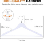 ELONG HOME Wooden Hangers 30 Pack, Wood Hangers with Extra Smooth Finish, Precisely Cut Notches & Chrome Swivel Hook, Wooden Clothes Hangers for Shirt Coat Jacket Dress, White
