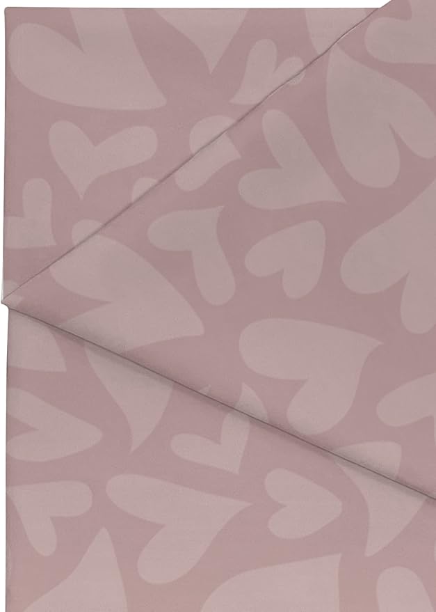 Teacher Created Resources Light Mauve Hearts Creative Class Fabric for Classroom Bulletin Boards, Pillows, Curtains, and Crafts