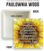 Sunflower Decorations Sunflower Desk Accessories Inspirational Desk Decor Summer Decorations Wooden Box Sign for Home Office Farmhouse Table Shelf