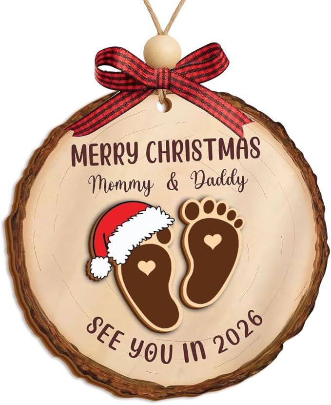 Baby Coming Soon 2026, Baby Announcement Christmas Ornament for New Parents, Expecting Couple, Promoted to Grandparents Gift, Baby Pregnancy Announcement for Family