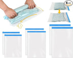 6 Pack Space Saver Vacuum Storage Bags Hand Roll Compression Bags for Travel Luggage Home Organizers