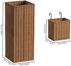 Woven Umbrella Stand with Removable Storage Basket, Umbrella Storage Rack with Water Tray, Entryway Umbrella Basket(Small)