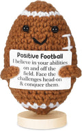 Positive Football Gifts,Handmade Crochet Football Doll,Funny Crochet Gifts for Women Men,Footballs Players Graduation Teacher Appreciation Birthday Gifts for Men