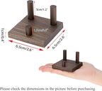 Hipiwe Rock Display Stand Three Peg Easel Holder with Square Base Walnut Display Stand for Geodes Mineral Agate Collectibles, 3.3" L x 3.3" W x 2.1" H