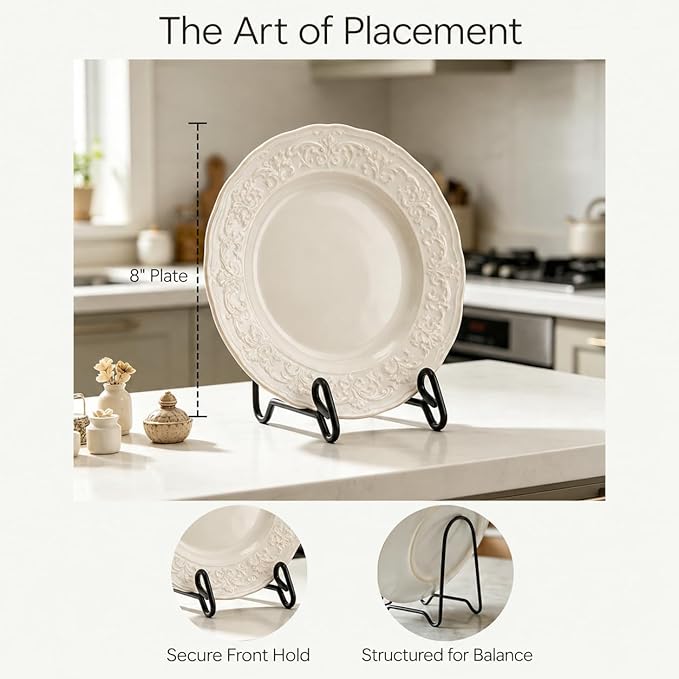 Artliving 2 Pack Display Stand Easel Iron Bowl Stands for Display Medium Deep Bowls, Platters and Deep Dishes
