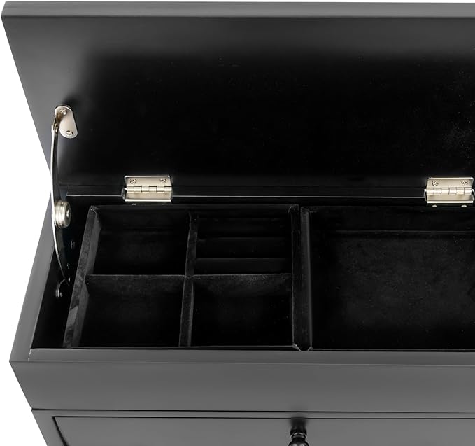 33 Lbs Capacity Wood Valet Stand, Clothes Valet Rack with Drawer Top Tray, Freestanding Clothing Stand with Contour Hanger Trouser Bar Tie & Belt Hooks and Shoe Rack, Black