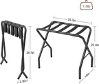 AMHANCIBLE Luggage Rack, Foldable Suitcase Stands Set of 2, Metal Luggage Holder for Guest Room, Bedroom, Hotel, Holds up to 110 lb, Easy Assemble, Black HLR01BK
