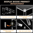 3 Tier Clear Acrylic Display Risers Stand Shelf, Acrylic Stands Display for Collectibles Pop Figure Models Perfumes Jewel,Action Figures Stand Organizer