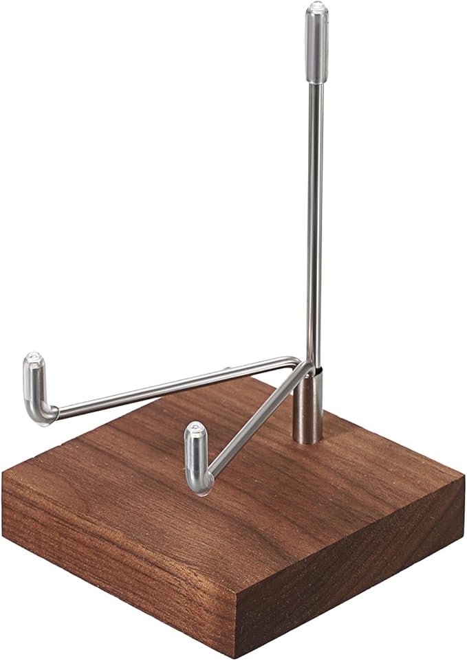 Hipiwe Crystal Display Stand Adjustable Metal Arms Display Stand Easel with Wooden Base for Displaying Geodes Rock Mineral Agate Coral Seashell and Small Collectibles,2.6"x2.6"x4.1"
