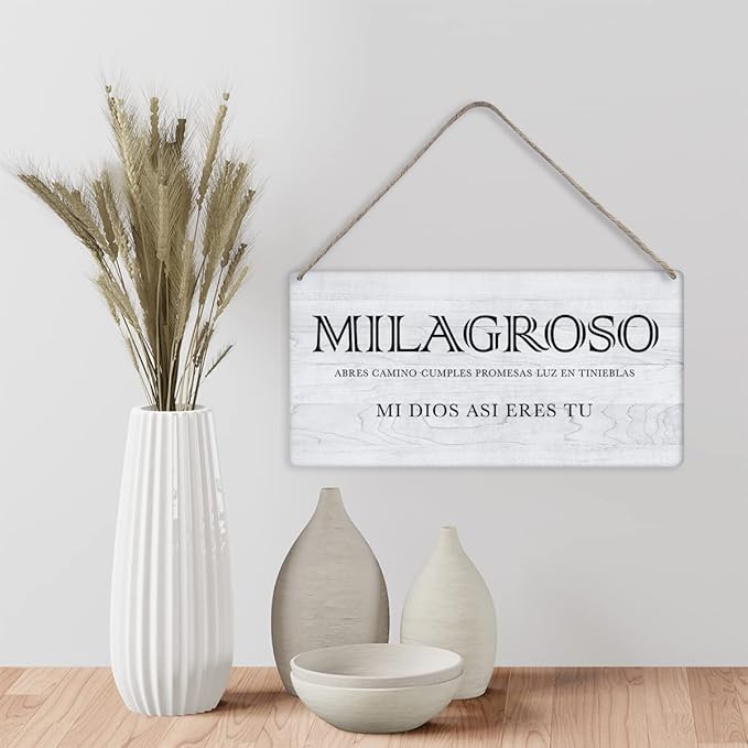 Bible Verse Home Wall Decor Milagroso Abres Camino Scripture Wood Signs Rustic Hanging Wall Plaque Christian Sign