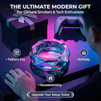 Kaforise Heavy K9 Crystal Ashtray for Cigarettes – Cool Color-Changing Glass Ash Tray for Outdoor Patio & Home Decor – Fancy Geometric Tabletop Accessories, Unique Luxury Gift for Men Smokers (01)