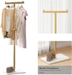 Gold Coat Rack Freestanding Heavy Duty Clothes Rack Stand for Entryway, Bedroom, Living Room, Boutiques-15.7''L,GOLD
