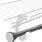 4Pcs Hanging Closet Rod Support,3/4 Closet Shelf Rod Holder,Sturdy J-Shaped Closet Brackets for Hanging Clothes,Cabinets Storage and Curtain