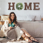 Pinkpum Wood Home Sign Hanging Farmhouse Wall House Decor Wood Home Letters for Wall Art Rustic Decor, Home Wall Decor for Living Room Kitchen Entryway Dining Room Hallway Housewarming Gift Brown L