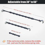Heavy Duty Telescopic Car Clothes Hanger Bar - Adjustable 30''-66'' Garment Rack Travel Closet Hanging Rod for Vehicle Truck SUV RVs Extendable Metal Pole for Automobile Clothing Organizers & Storage