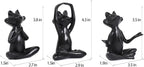 Suoedd Black Frog Figurines Yoga Decor Set of 3 –Frog Yoga Statues for Modern Living Room Table Office Bookshelf Shelves Home Sculptures Decor
