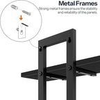 HOOBRO Floating Shelves, 15 Inch Wall Shelf Set of 2, Wall Mounted Storage Shelves 2-Tier, Hanging Bathroom Shelves, for Living Room, Bedroom, Bathroom, Kitchen, Black BK32BJ01