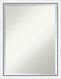 Amanti Art White Wall Mirror 26x20 Morgan White Blue Rectangle Bathroom Mirror for Wall Decor Living Room, Medium Modern Wood Frame, Hangs Horizonally and Vertically, Bathroom Decor, Beveled Edge