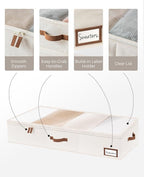StorageWorks Extra Large Under Bed Storage Containers with Handles and Label Holder, 2 Pack Ultra-thick Fabric Underbed Bins, Closet Organizer for Clothes, Blankets, Sweater