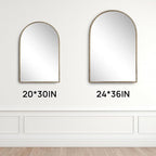 Arched Wall Mirror for Bathroom, 20"x30"-Ornate Decorative Bathroom Mirror with Beaded Metal Frame - Modern Distressed Hanging Wall Decor for Bedroom/Living Room/Entryway-Antique Gold Mirror