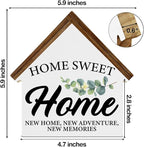 Housewarming Gifts, New House Decor, Home Sweet Home House Shaped Wooden Block Sign Living Room Decor for Desk Table Shelf