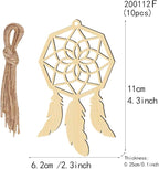 80 Set Wooden Dream Catchers Kits Wood Small Unfinished Dream Catcher Decorative Hanging Ornaments Cutouts to DIY Paint Crafts for Wall Home Tree Decor, 8 Styles