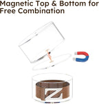 FEMELI Belt Organizer, Acrylic Belt Storage Holder for Closet & Drawer, 4-Layer Stackable Display Case for Belts, Watches, Jewelry and Ties
