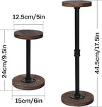 4Pcs Tabletop Hat Stand Cap with Height Adjustment, Industrial Metal Pipe Rustic Burnt Wood Hat Rack, Wig Rack for Chapeau, Cowboy Hat, Helmet