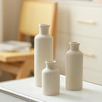 Modern Ceramic Vase Set of 3, Beige Colors, Decorative Bottles for Home, Farmhouse Rustic Decor, Housewarming Gifts, Wedding Gifts, Bridal Shower Gifts, Birthday Gifts for Women (Beige)