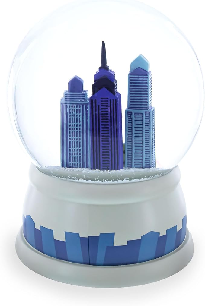 Philadelphia Skyline Glass Water Snow Globe