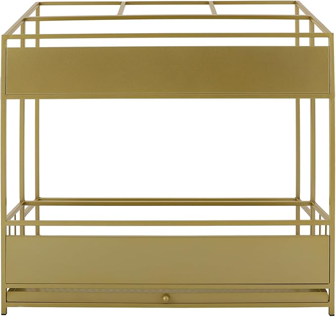 Commercial Metal Umbrella Stand Rack – Heavy Duty Free Standing Organizer with Removable Drip Tray, Entrance Umbrella Organizer for Entryway Home Office Hotel, 26.8x12.6x27.6in (Gold)