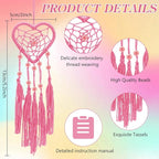 INFUNLY 24 Set DIY Small Dream Catcher Kit Candy Colors Mini Dream Catcher Kit Star/Moon/Heart/Round Handmade Dreamcatcher Kit with Instructions Hanging Ornament for Bedroom Car Mirror Keychain Bag