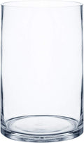 Royal Imports Flower Glass Vase Decorative Centerpiece for Home or Wedding - Cylinder Shape (5" Wide x 7" Tall, Clear)