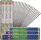 White Sage Incense Sticks with Incense Holder Bundle for Smudging and Home Fragrance