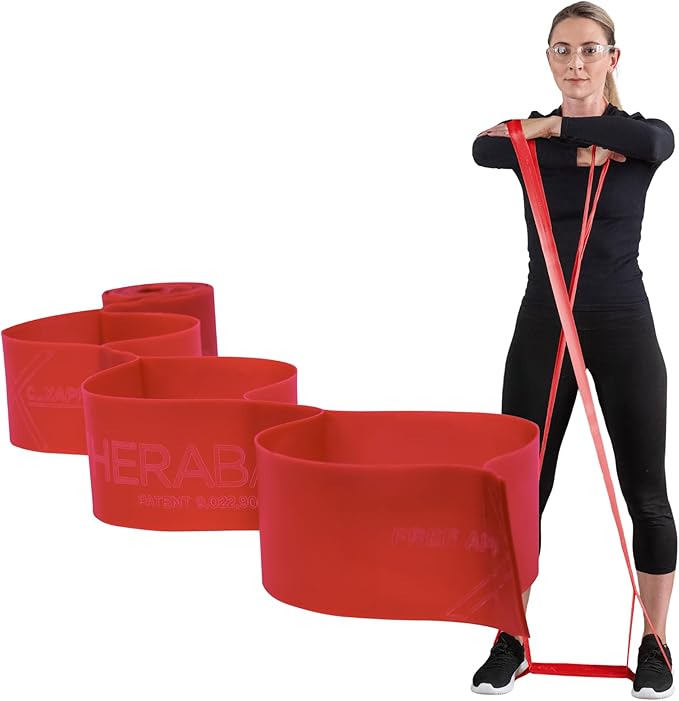 THERABAND CLX Resistance Band with Loops, 5-Foot Non-Latex Exercise Band for Mobility, Rehab, Stretching & Home Workouts, Color-Coded Resistance Levels