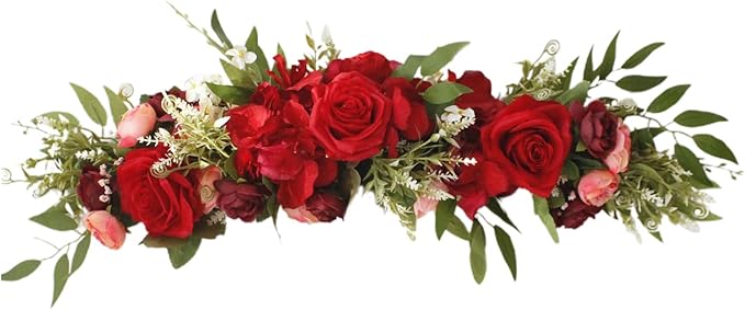 BFYDOAA Rose Swag Flowers,Wedding Arch Flowers Artificial Rustic Flower Swag Green Leaves Rose Peony Door Wreath for Wedding Arch Front Door House Wall Decoration