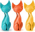 AceOrbit 3pcs Mid Century Modern Decor Medieval Table Decor Resin Cats Orange Blue and Yellow Resin Cats for Home Desktop Sculpture Office Table Desktop Bookshelf Mantelpiece Shelf Centerpiece